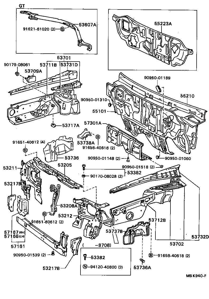 53208-32070 SUPPORT SUB-ASSY, HOOD LOCK product image