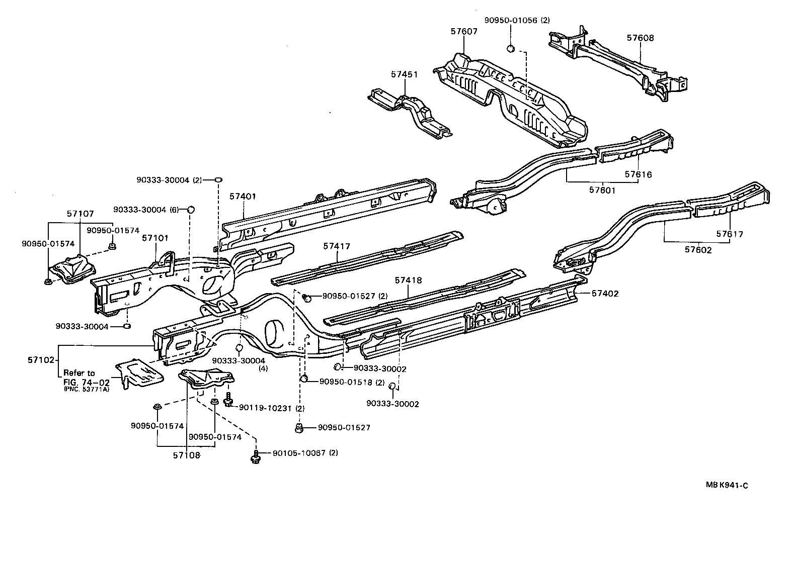 57102-32070 MEMBER SUB-ASSY, FRONT SIDE, LH product image