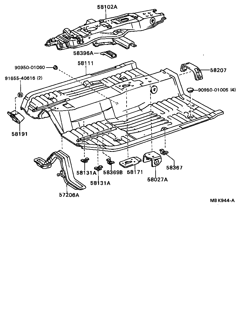 58102-32900 REINFORCEMENT SUB-ASSY, FRONT FLOOR product image