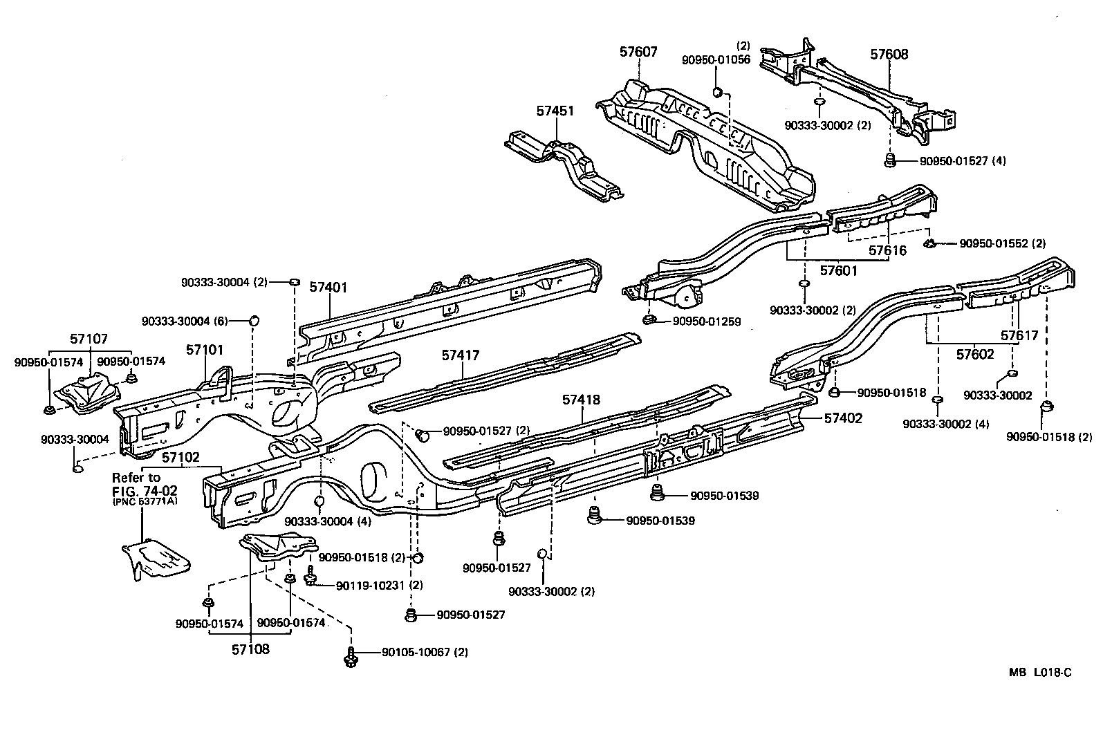 57107-32020 BRACKET SUB-ASSY, STRUT BAR, RH product image