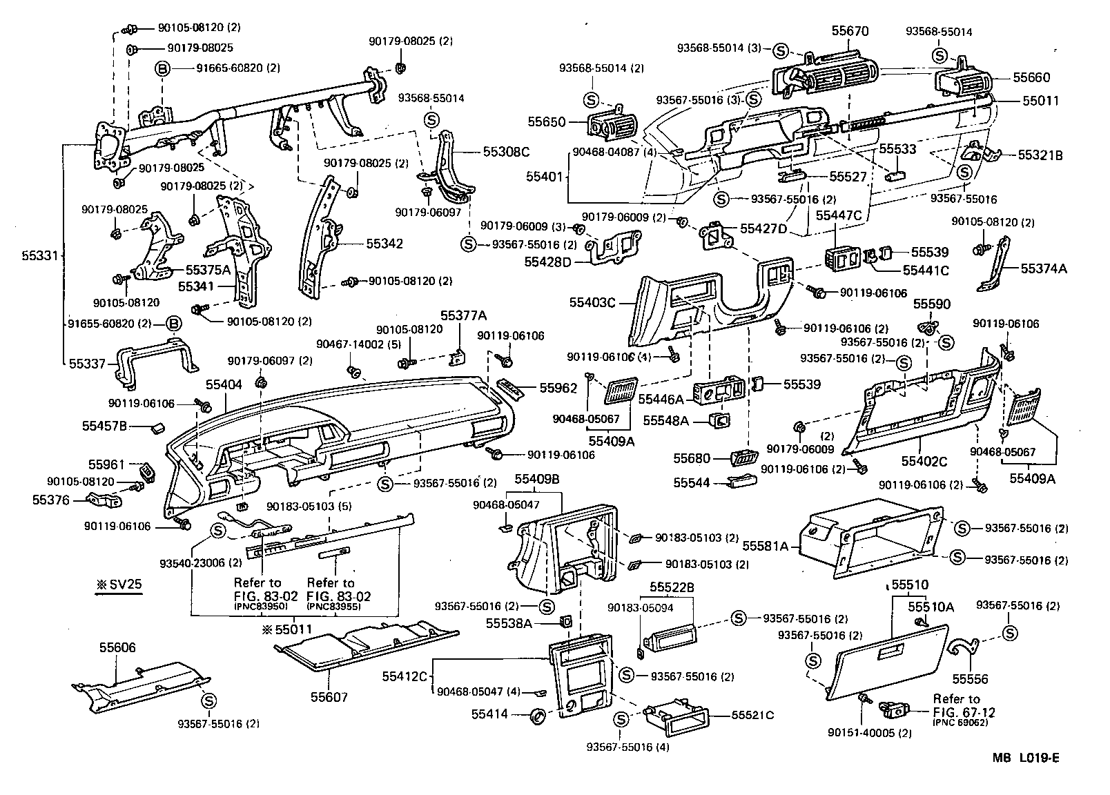 55306-32060 BRACE, INSTRUMENT PANEL, NO.1 product image