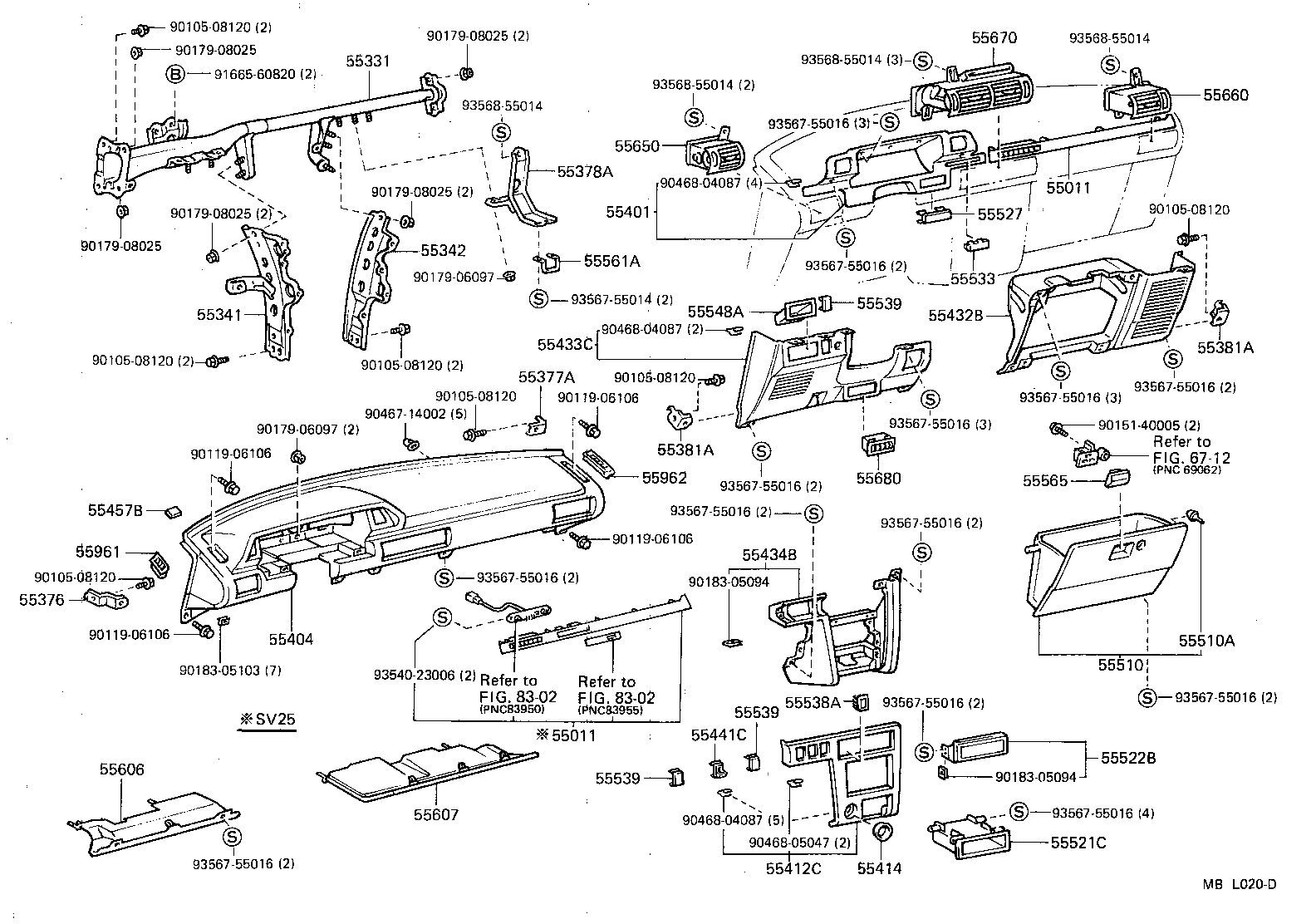55306-32060 BRACE, INSTRUMENT PANEL, NO.1 product image