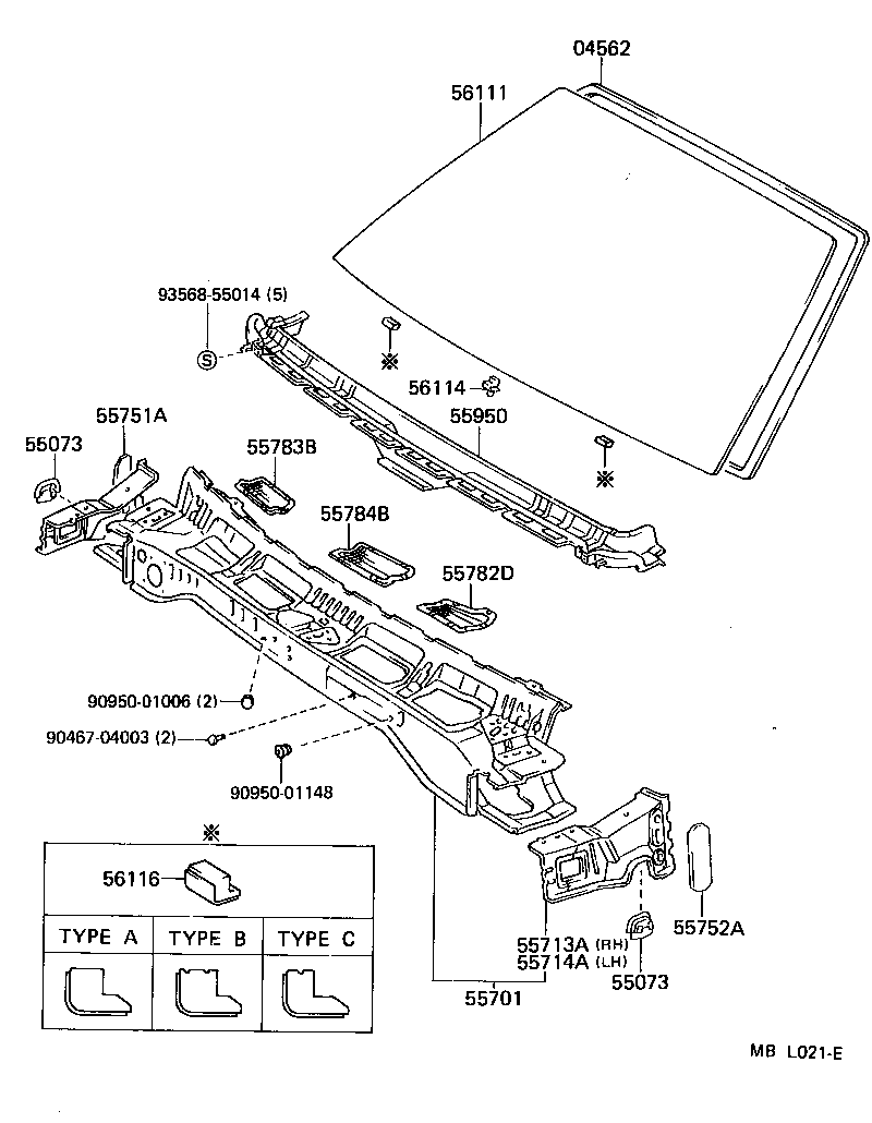 55751-32010 SHIELD, COWL VENTILATOR SPLASH, RH product image