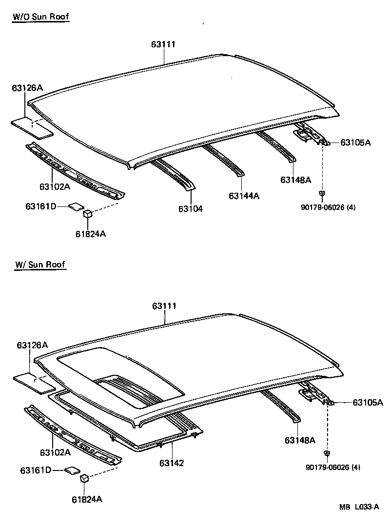 63111-32080 PANEL, ROOF product image