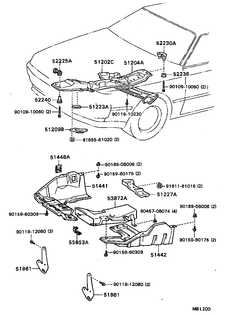 51206-20011 MEMBER SUB-ASSY, REAR SUSPENSION product image