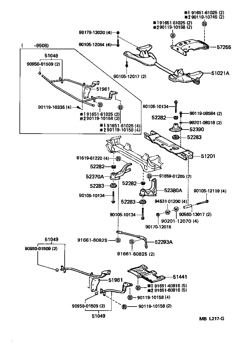 51021-27010 MEMBER SUB-ASSY, ENGINE FRONT SUPPORT product image