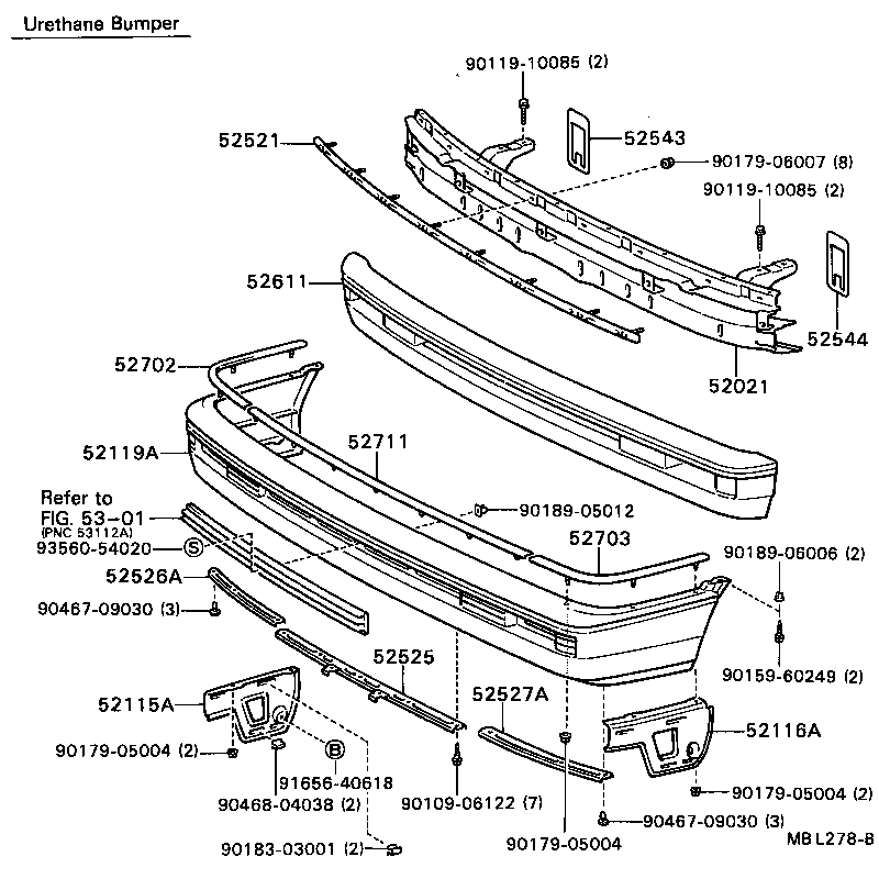 52116-32040 SUPPORT, FRONT BUMPER SIDE, LH product image