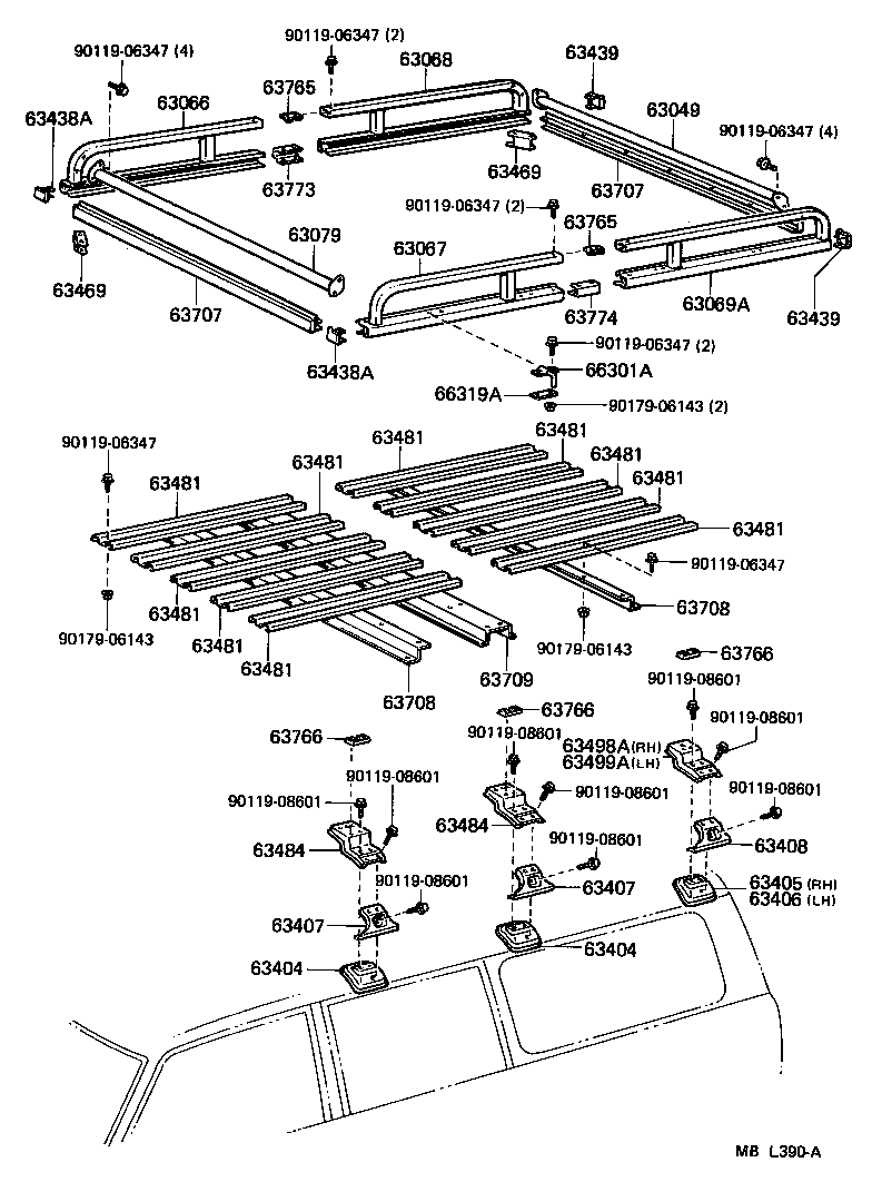 63045-90A00 REINFORCEMENT SUB-ASSY, ROOF PANEL, CENTER product image