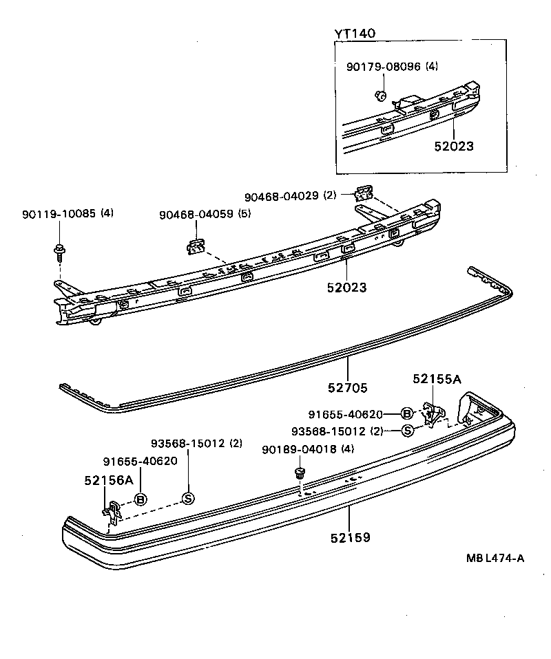 52159-20080 COVER, REAR BUMPER product image