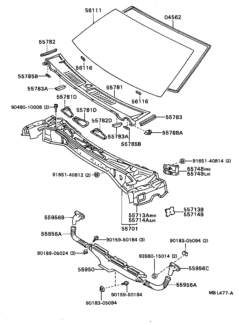 55700-20280 PANEL SUB-ASSY, COWL product image