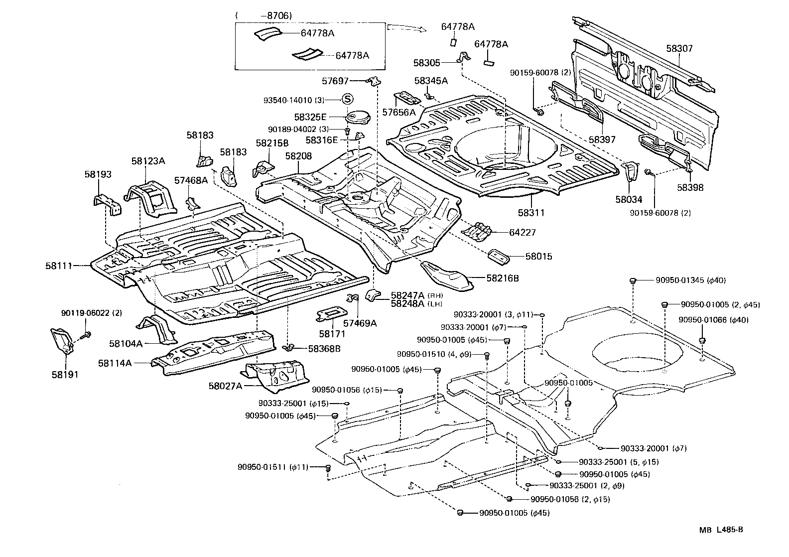 58397-16010 COVER, LOWER BACK, OUTER RH product image