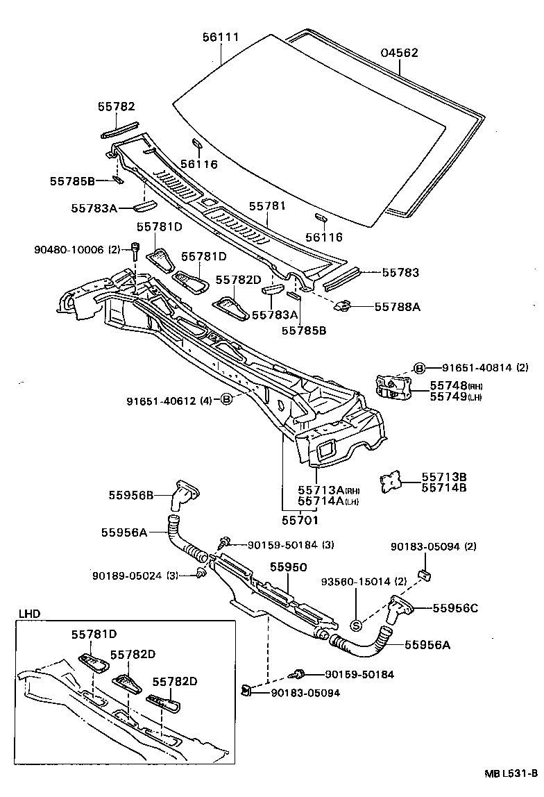 55700-20251 PANEL SUB-ASSY, COWL product image