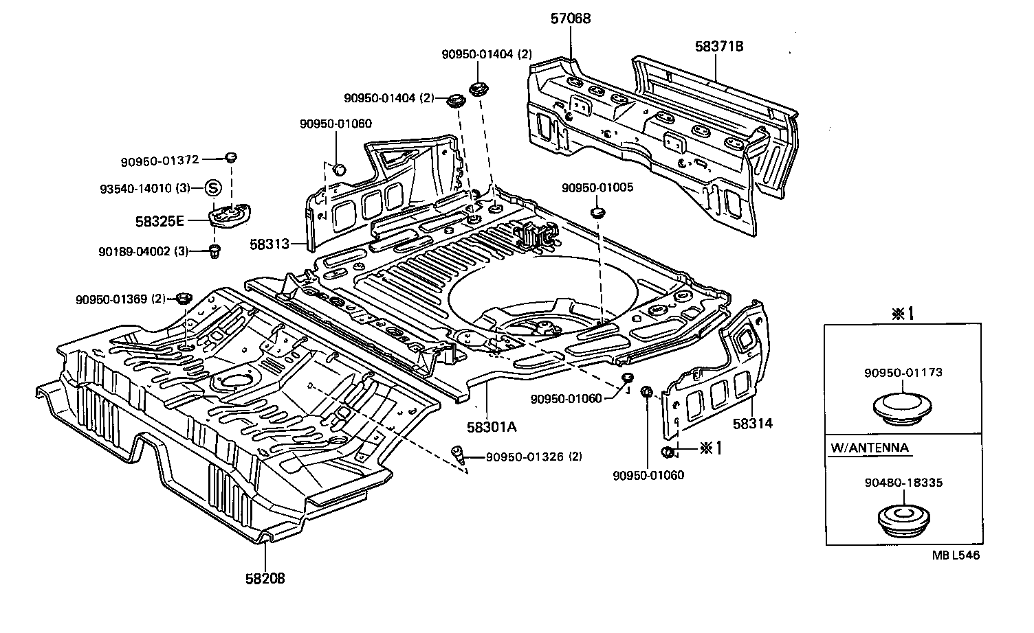 58102-32900 REINFORCEMENT SUB-ASSY, FRONT FLOOR product image