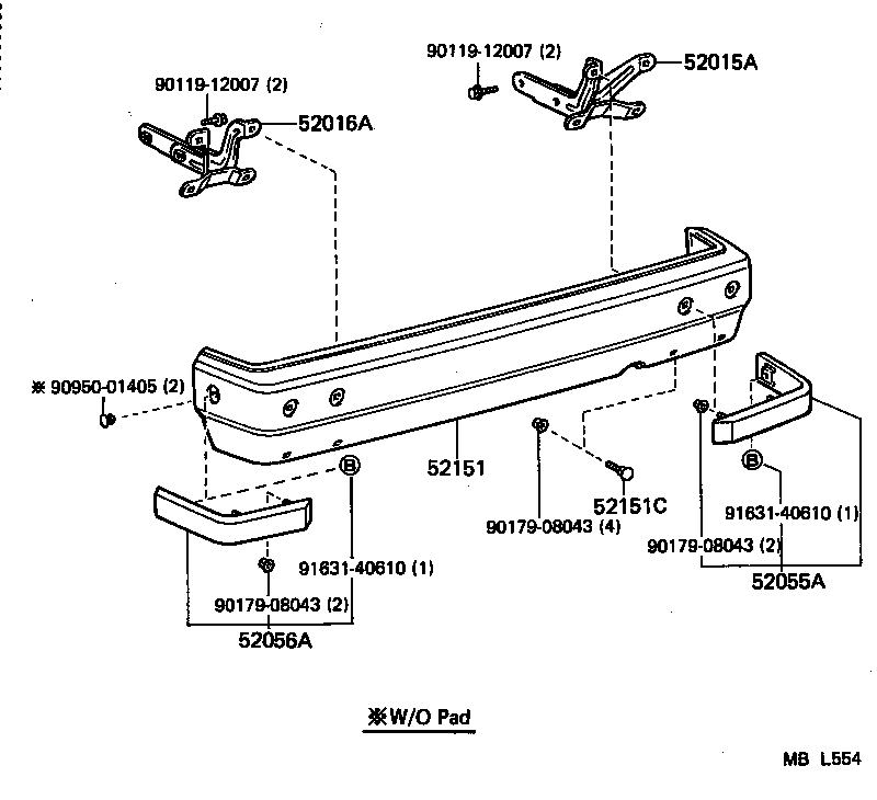 52159-30070-01 COVER, REAR BUMPER product image