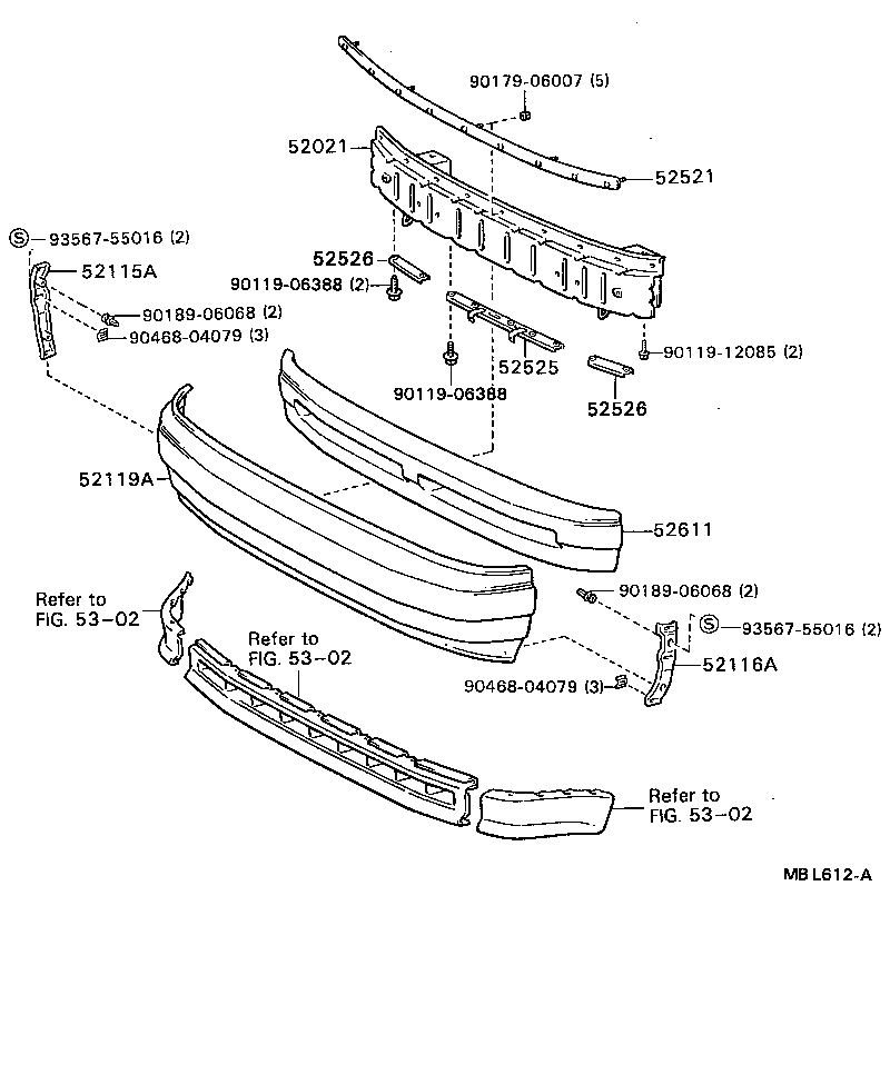 52611-20100 ABSORBER, FRONT BUMPER ENERGY product image