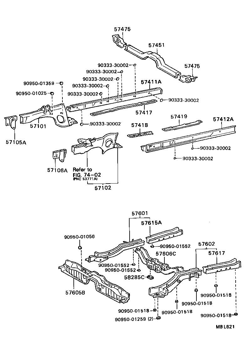 57461-20030 MEMBER, CENTER FLOOR CROSS product image