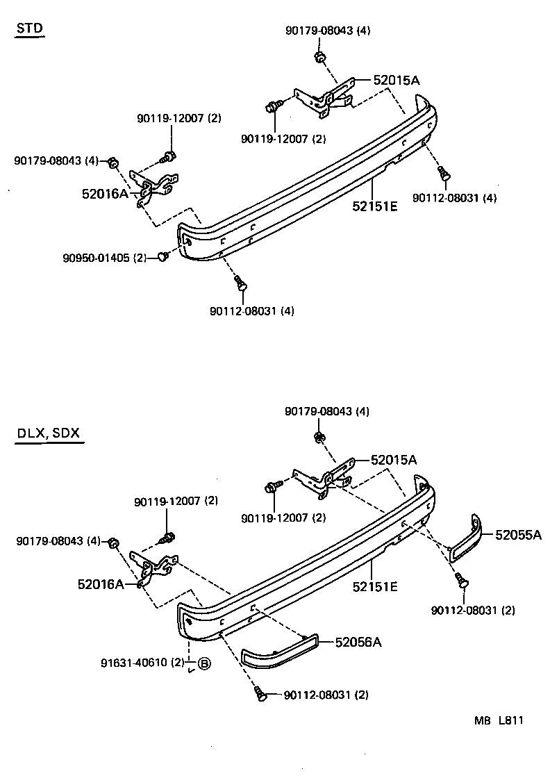 52159-30140-13 COVER, REAR BUMPER product image