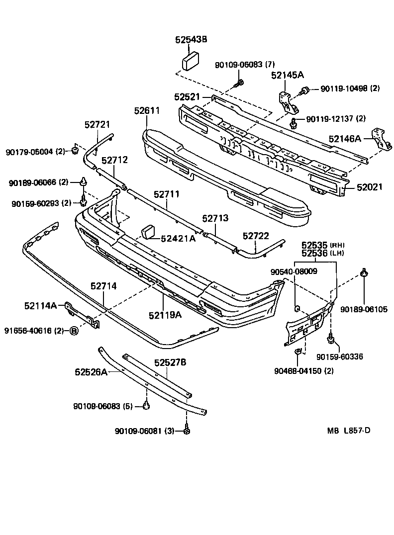 52611-30060 ABSORBER, FRONT BUMPER ENERGY product image