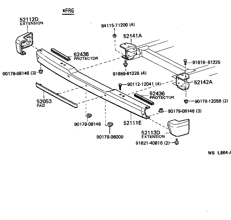 52102-90A00 EXTENSION, FRONT BUMPER, RH product image