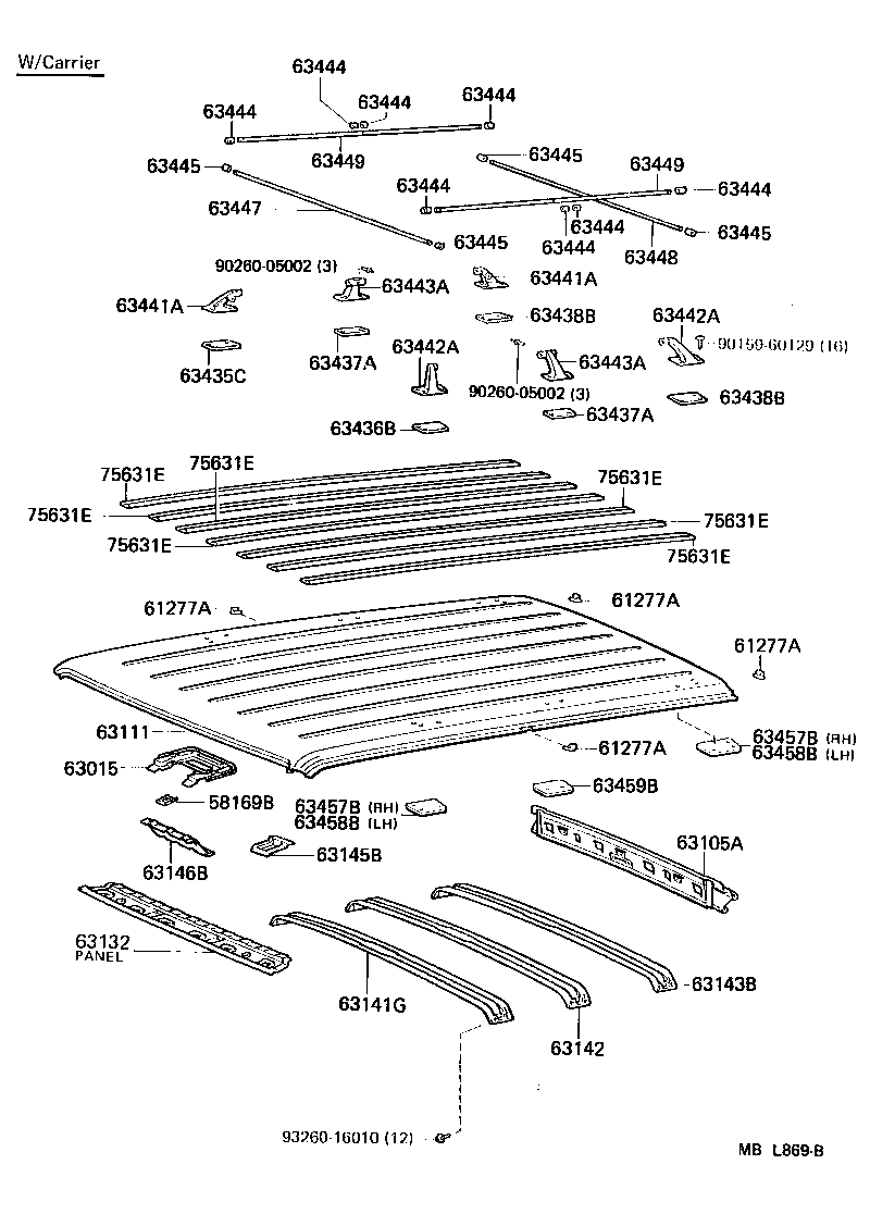 63045-90A04 REINFORCEMENT, ROOF PANEL, NO.3 product image