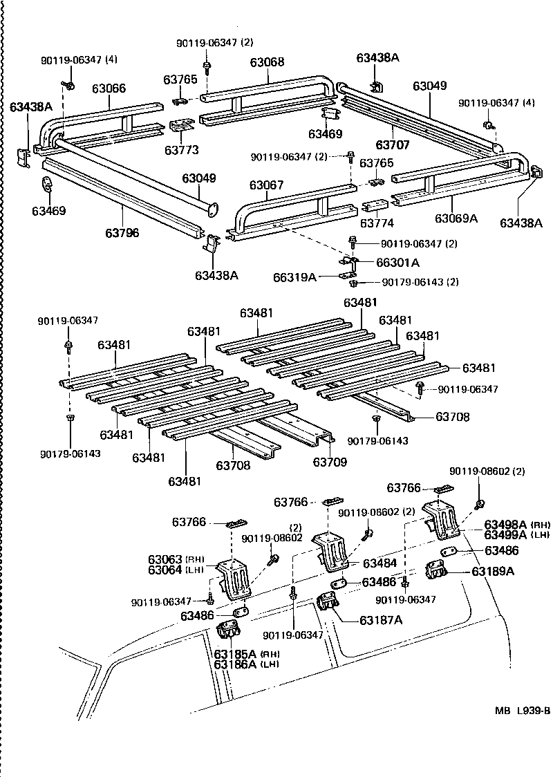 63045-90A04 REINFORCEMENT, ROOF PANEL, NO.3 product image