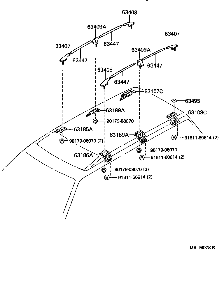 63102-91703 REINFORCEMENT, ROOF PANEL, NO.1 product image