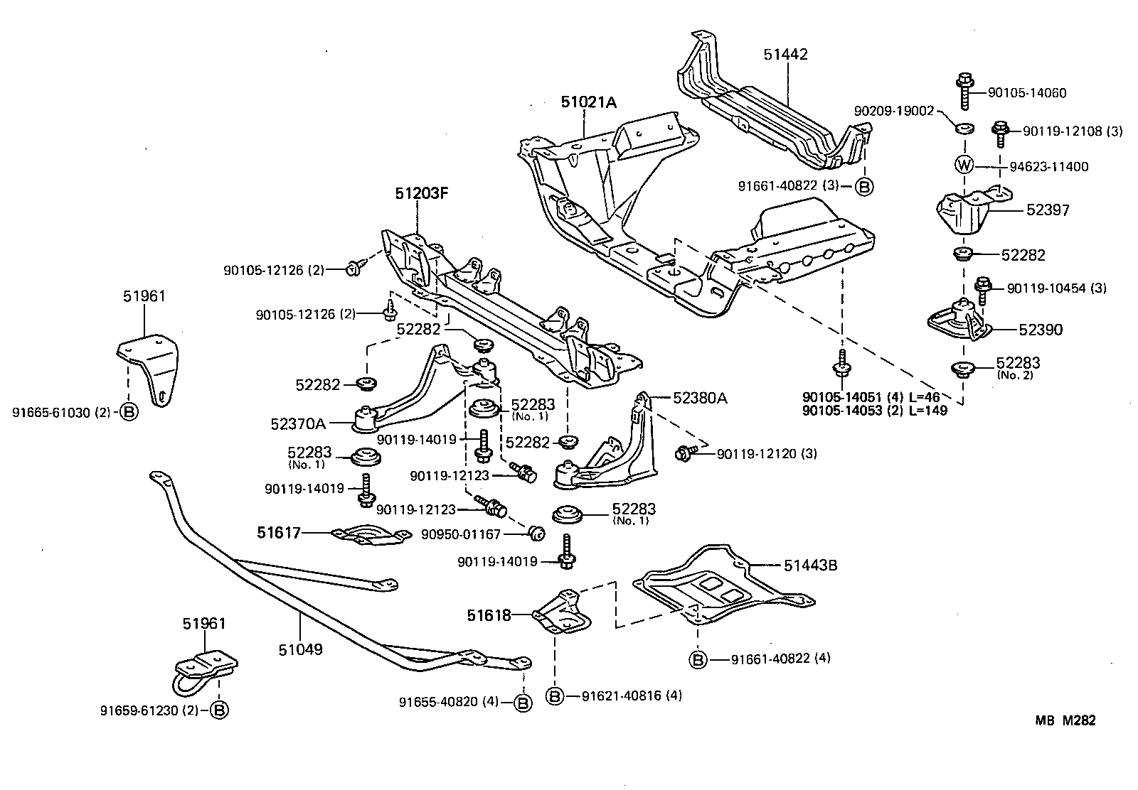 51021-95J06 MEMBER SUB-ASSY, ENGINE FRONT SUPPORT product image