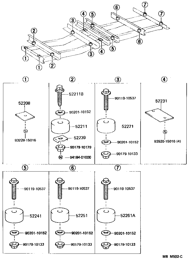 90105-10074 BOLT(FOR BODY MOUNTING NO.1 CUSHION) product image