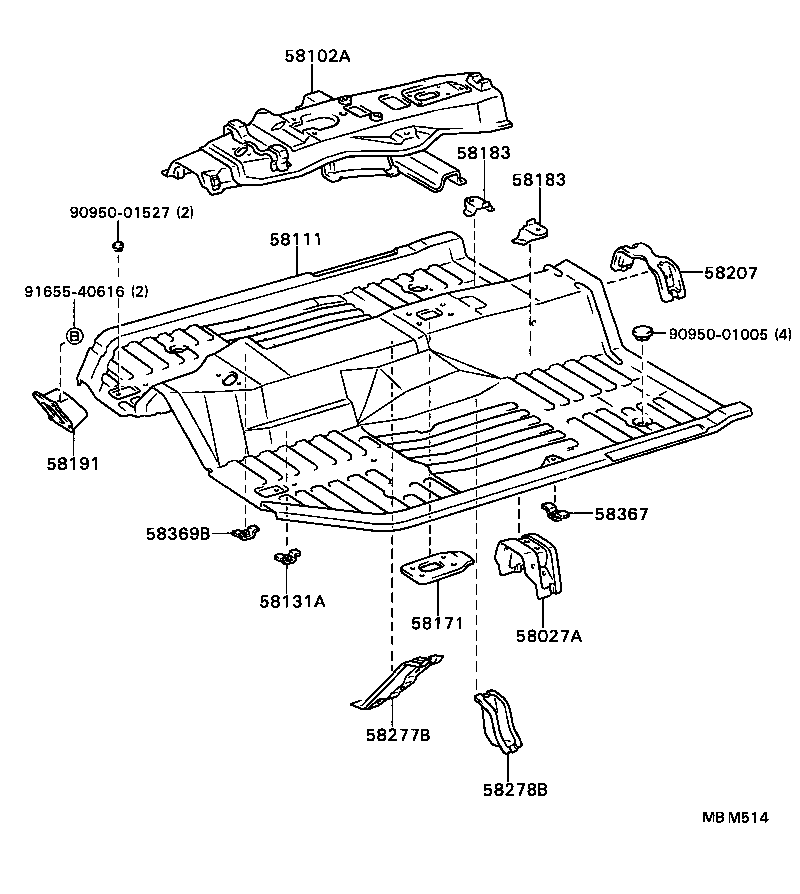 58102-32900 REINFORCEMENT SUB-ASSY, FRONT FLOOR product image