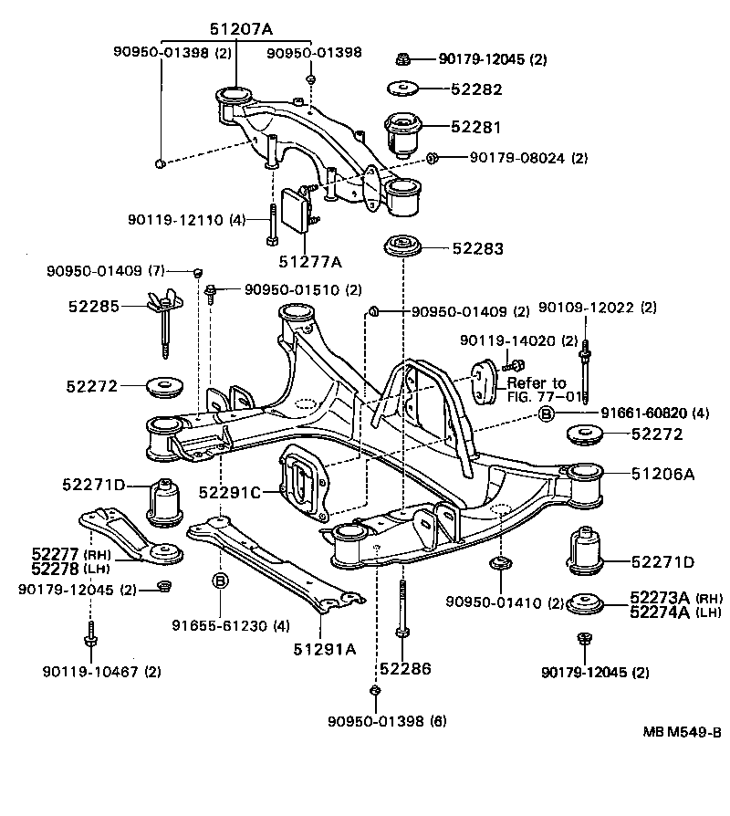 51206-20011 MEMBER SUB-ASSY, REAR SUSPENSION product image