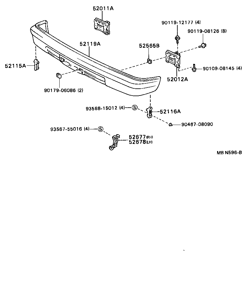 52115-16100 SUPPORT, FRONT BUMPER SIDE, RH product image
