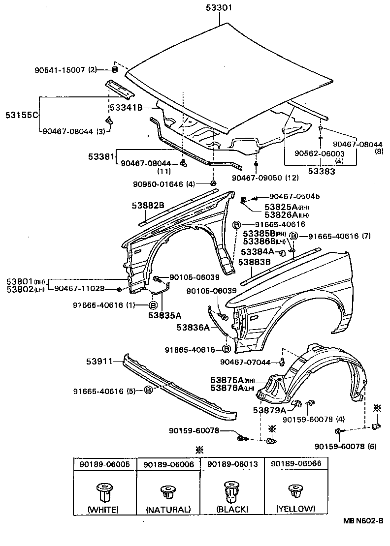 53801-16280 FENDER SUB-ASSY, FRONT RH product image