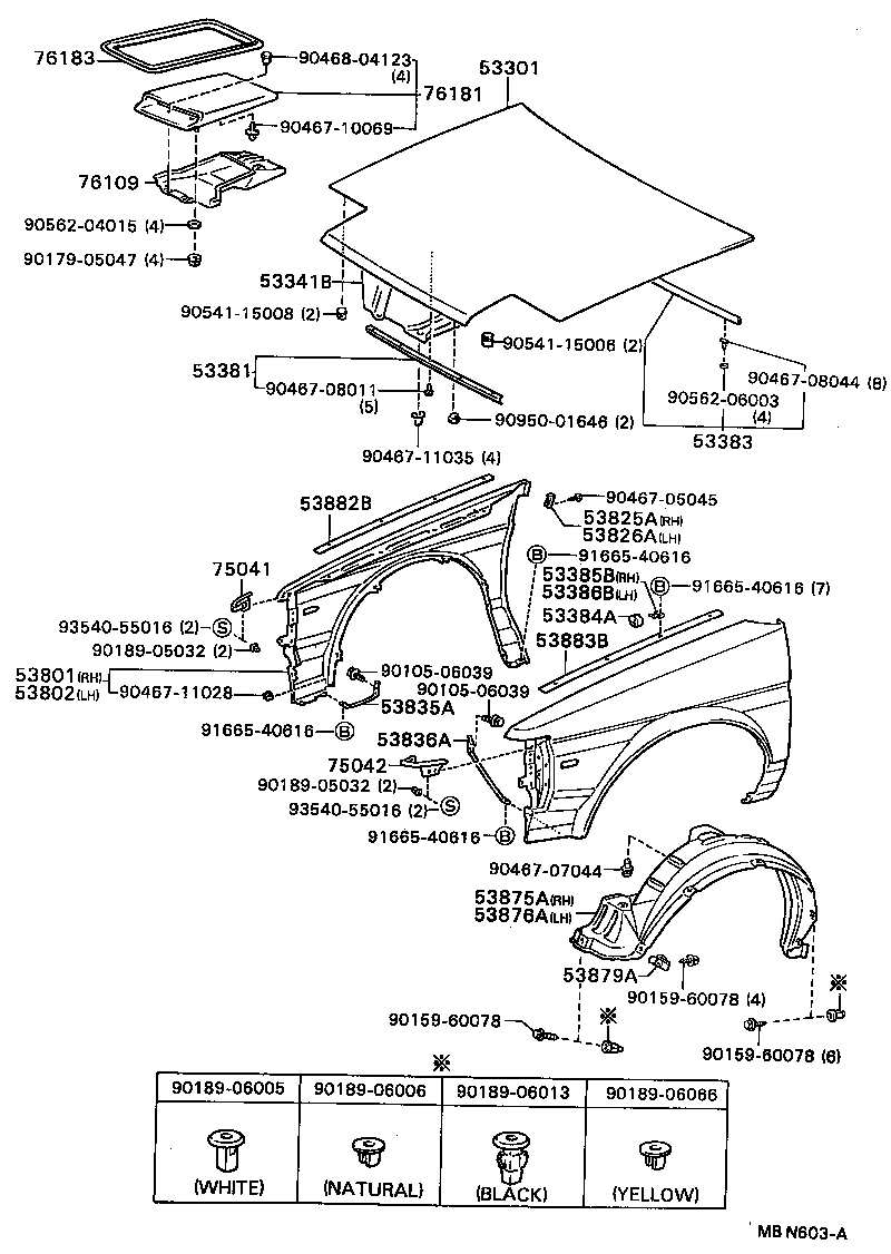 53801-16280 FENDER SUB-ASSY, FRONT RH product image