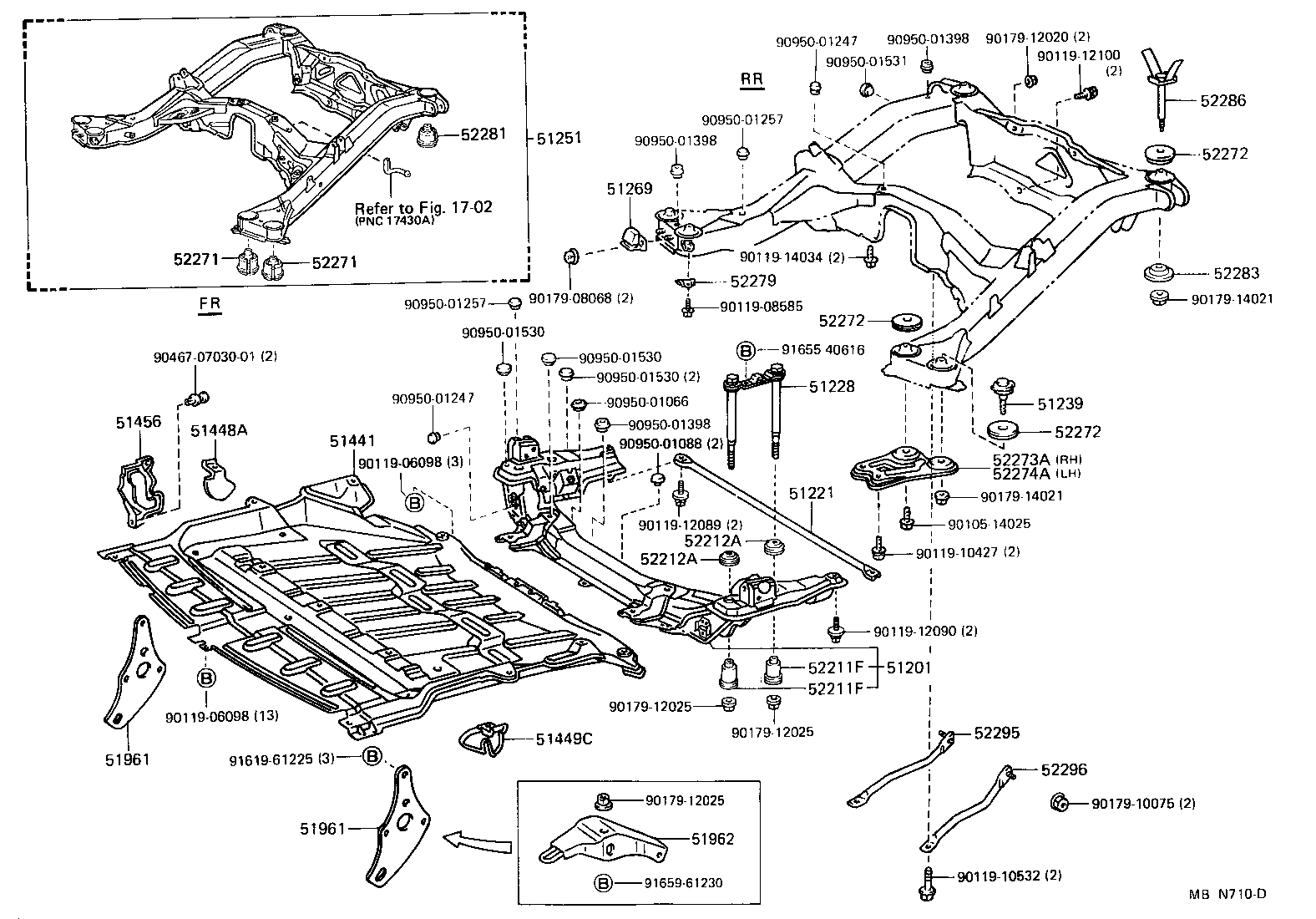 51270-14040 MEMBER SUB-ASSY, REAR SUSPENSION product image