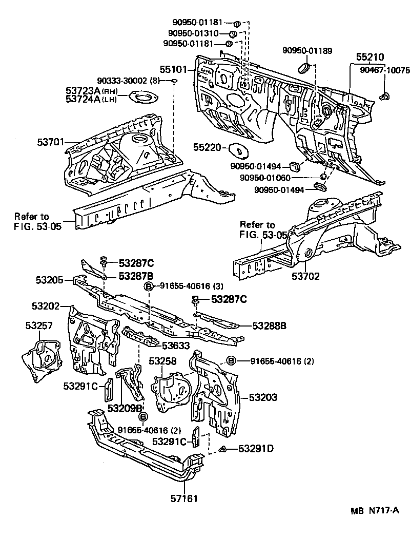53209-14101 BRACE SUB-ASSY, HOOD LOCK SUPPORT product image