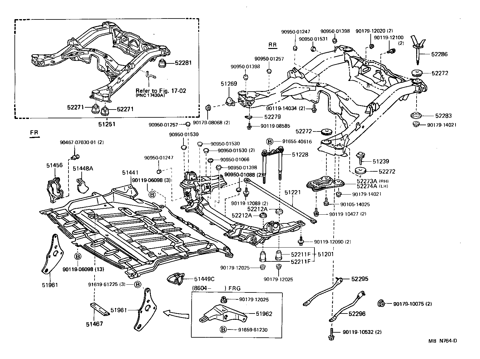 52203-14010 STOPPER, REAR SUSPENSION MEMBER, LOWER RH product image