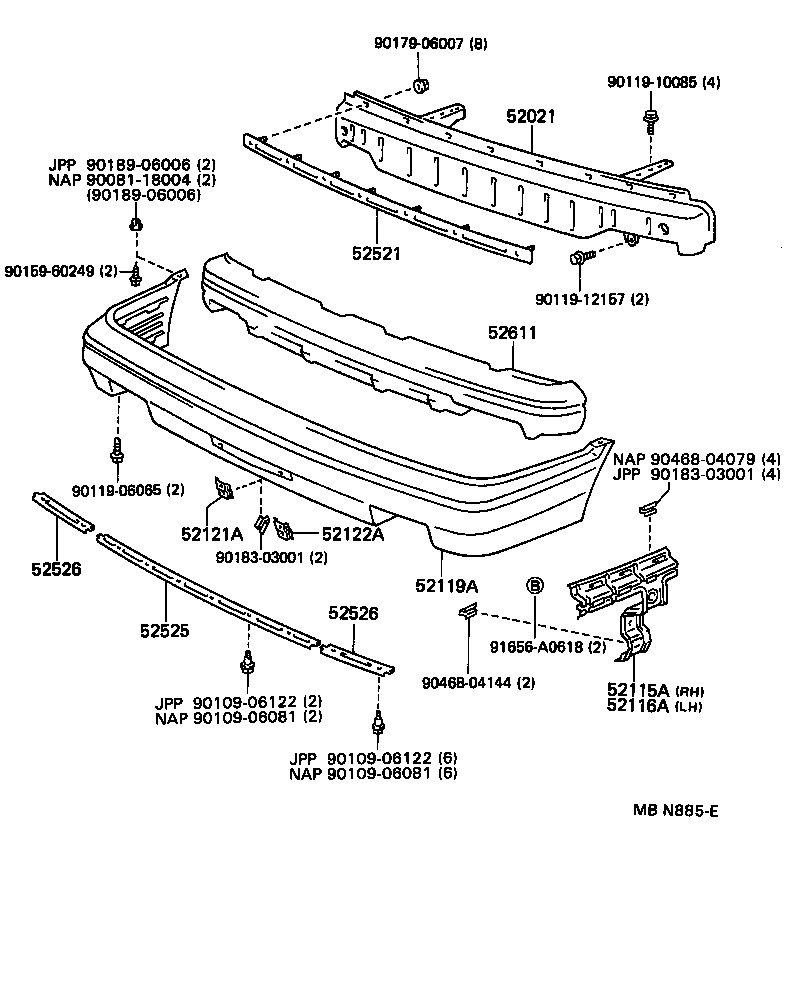 52115-32060 SUPPORT, FRONT BUMPER SIDE, RH product image