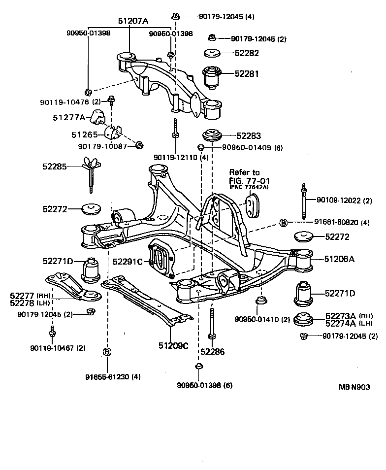 51201-32020 CROSSMEMBER SUB-ASSY, FRONT SUSPENSION product image