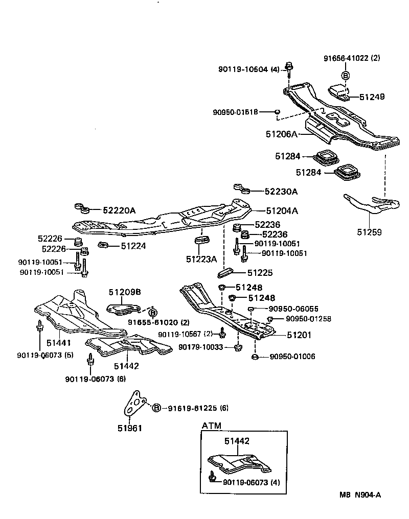 51201-32020 CROSSMEMBER SUB-ASSY, FRONT SUSPENSION product image