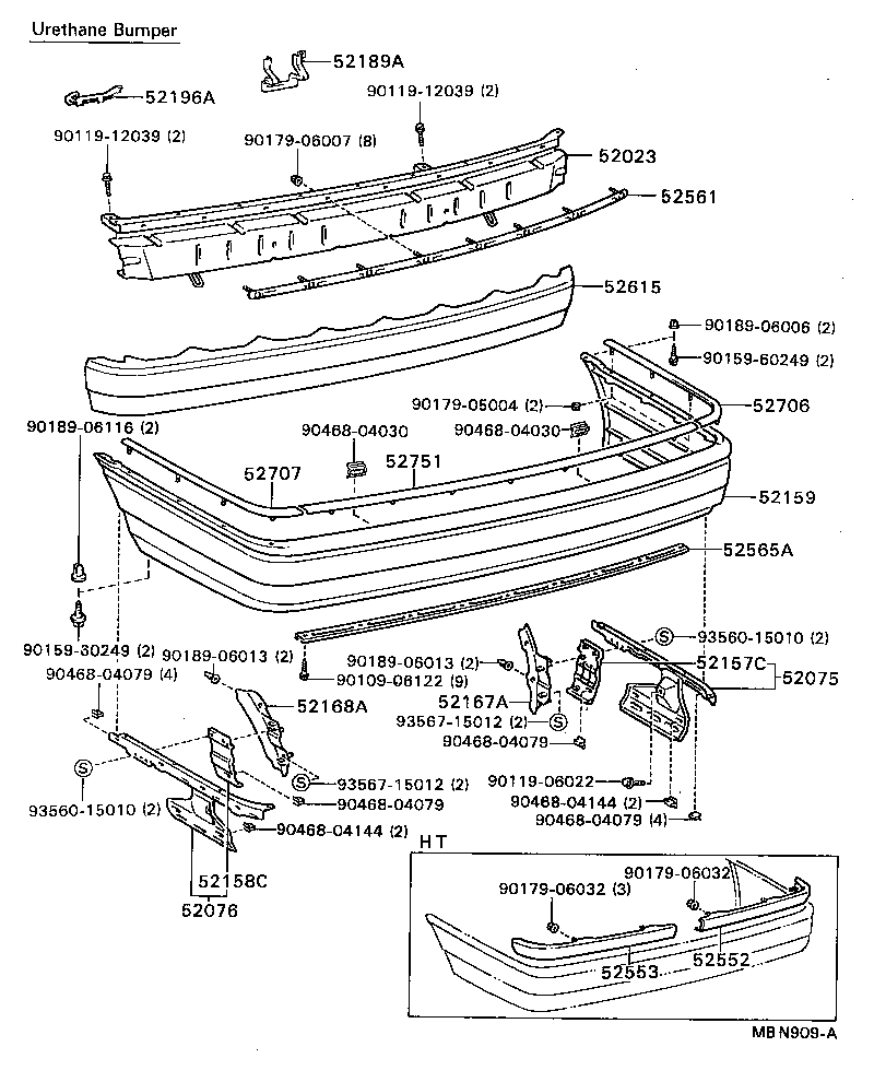52067-32030 SUPPORT SUB-ASSY, REAR BUMPER SIDE, RH product image