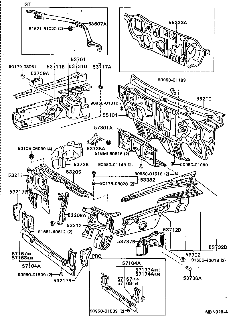 53208-32100 SUPPORT SUB-ASSY, HOOD LOCK product image