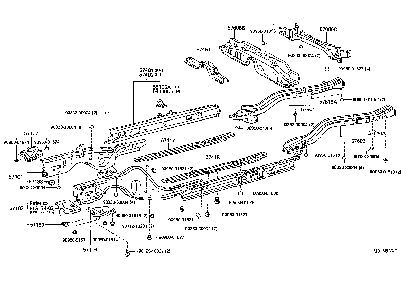 57188-32030 REINFORCEMENT, FRONT SIDE MEMBER EXTENTION, RH product image