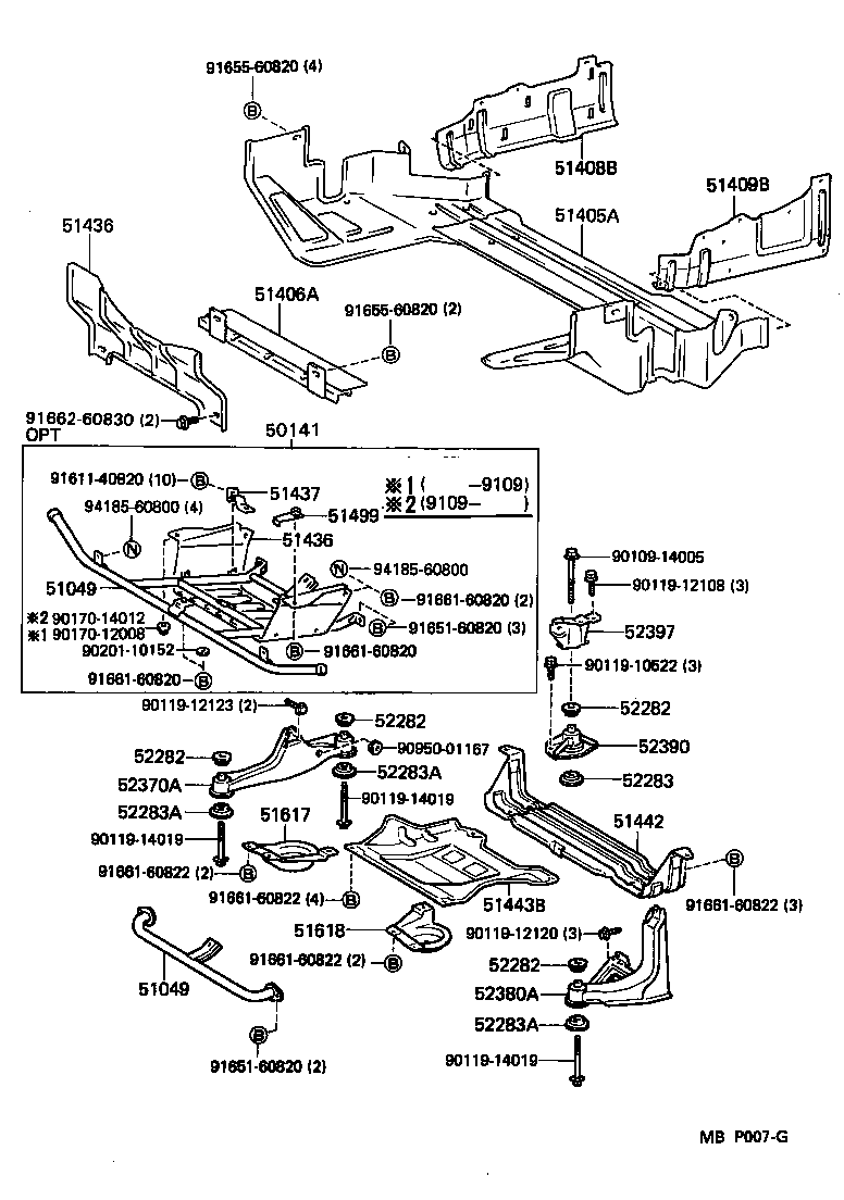 51049-26010 BAR SUB-ASSY, UNDER GUARD, FRONT product image