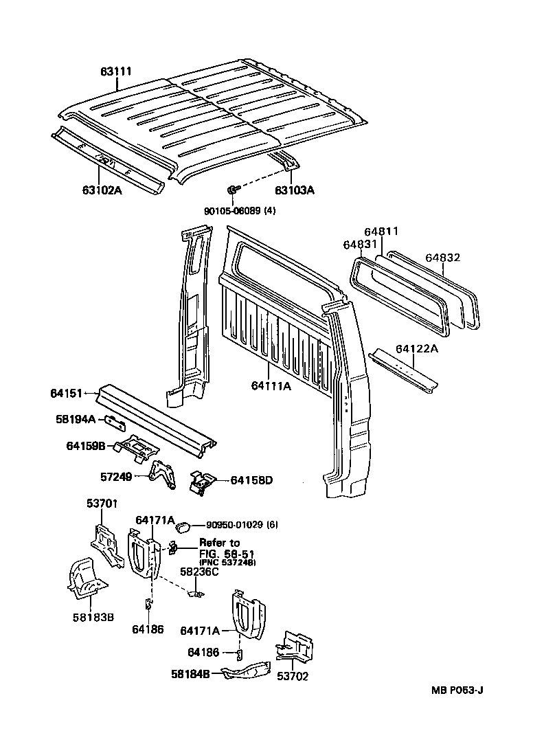 63111-95417 PANEL, ROOF product image