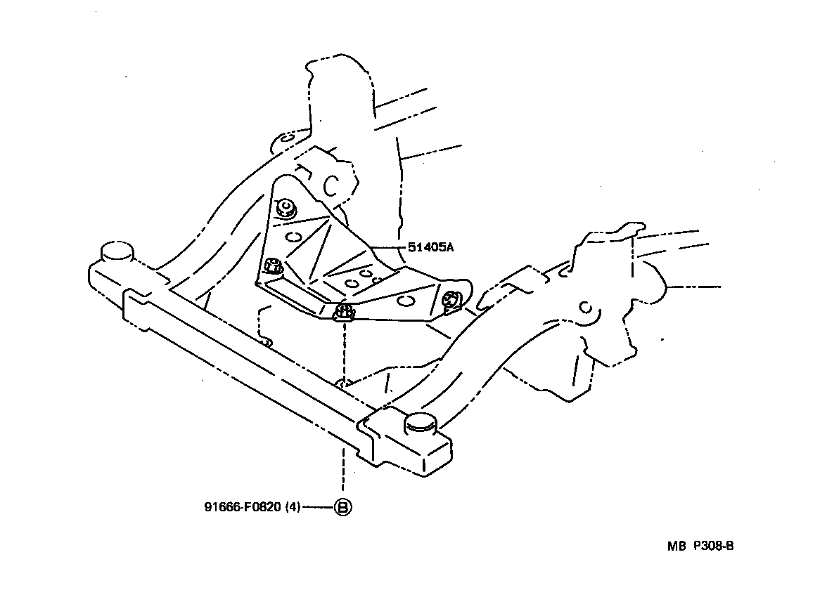 51455-35021 BRACKET, ENGINE UNDER COVER, REAR RH product image