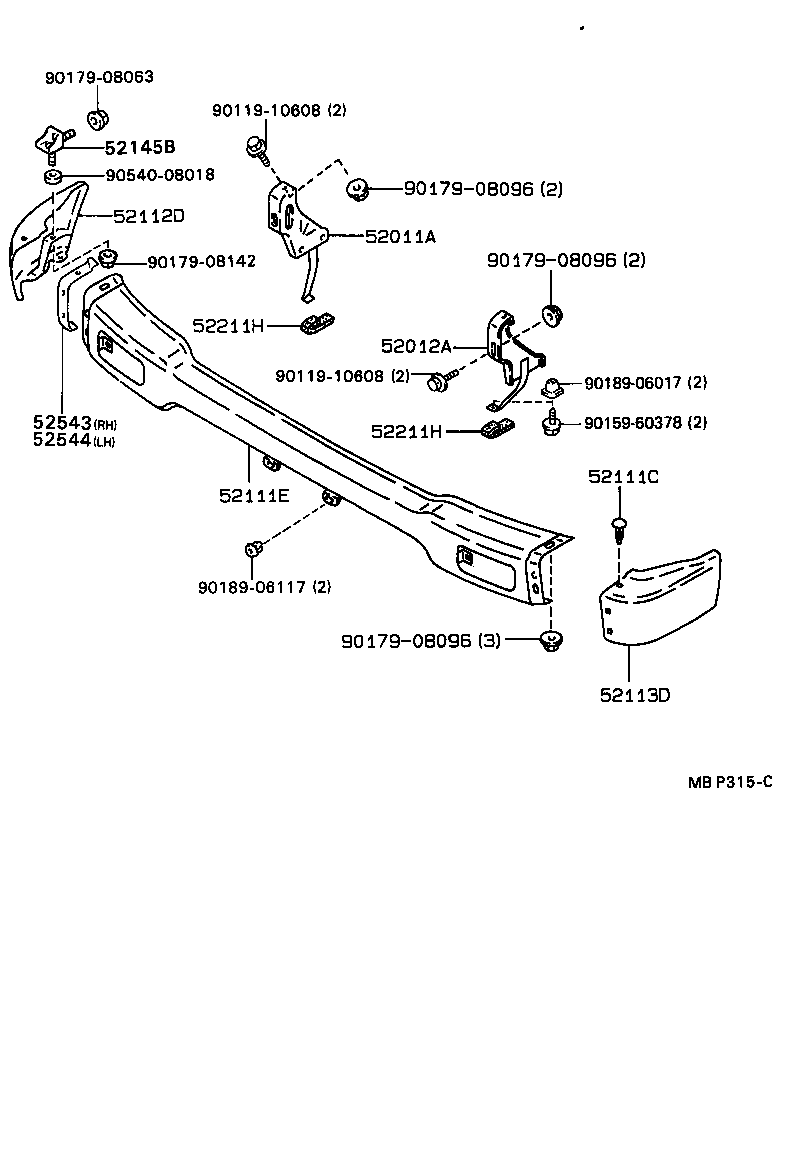52011-04020 ARM SUB-ASSY, FRONT BUMPER, RH product image