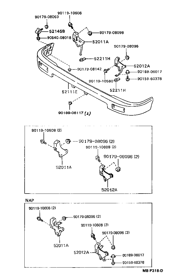 52011-04020 ARM SUB-ASSY, FRONT BUMPER, RH product image