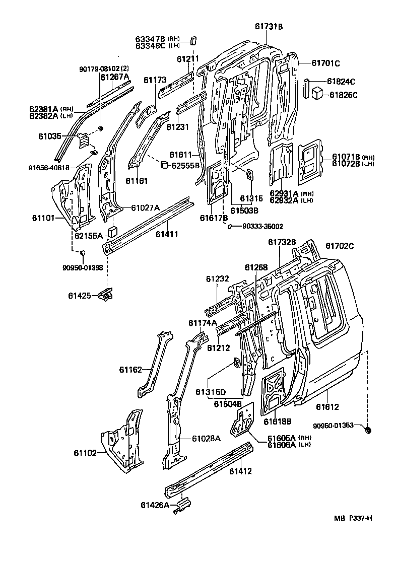 76607-39015 MUDGUARD SUB-ASSY, QUARTER PANEL, REAR RH product image
