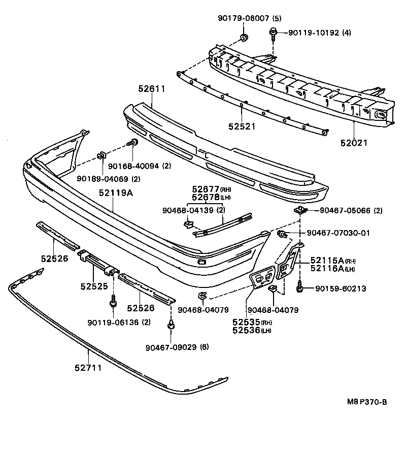 52611-22110 ABSORBER, FRONT BUMPER ENERGY product image