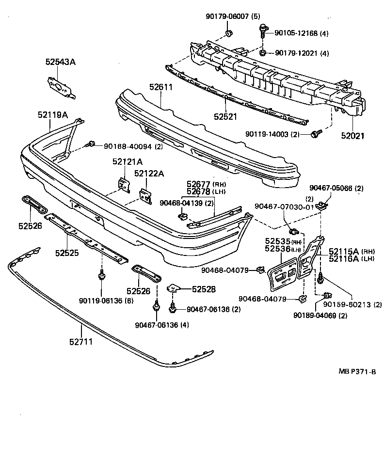 52611-22110 ABSORBER, FRONT BUMPER ENERGY product image